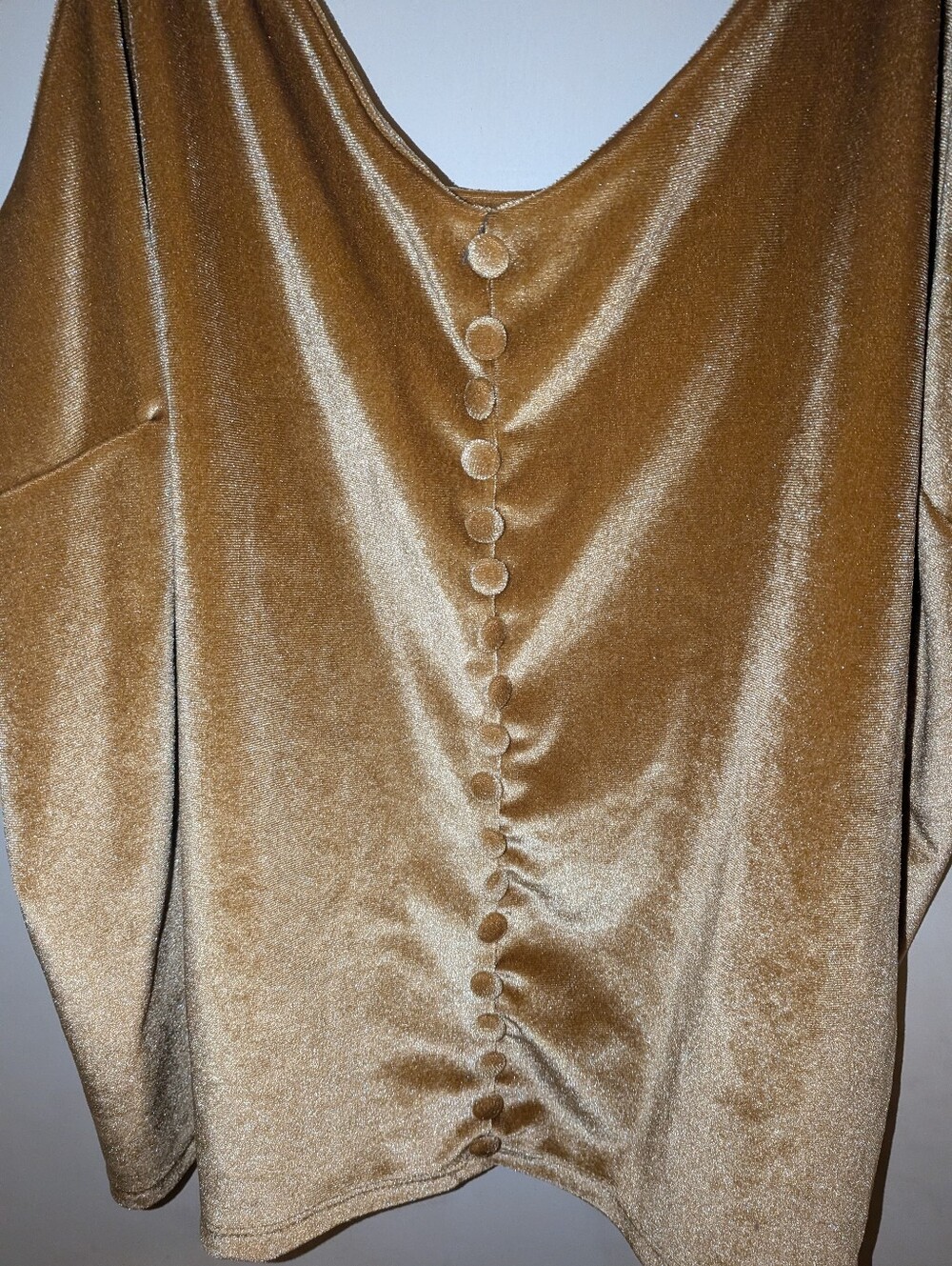 Velvet Satin Front Cami Top - Gold - Picture 2 of 4